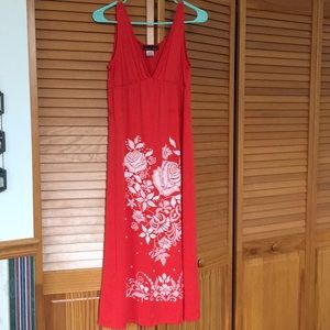 Coral red sundress/ cover-up